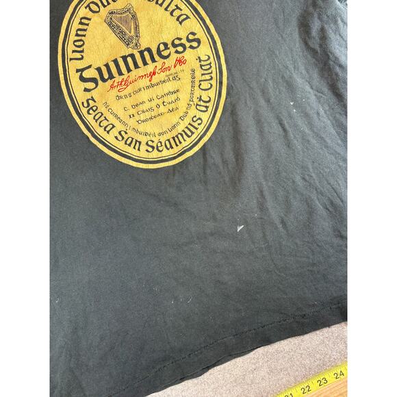 VINTAGE Guinness Beer Promo Shirt Mens XL Black Graphic Single Stitch Tee 90s - Picture 4 of 7